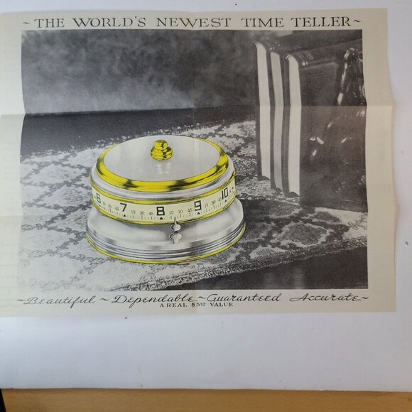 1937 Garden City Novelty The Time Band Rotary Clock 5 colors raffle game 29cents - Picture 6 of 11